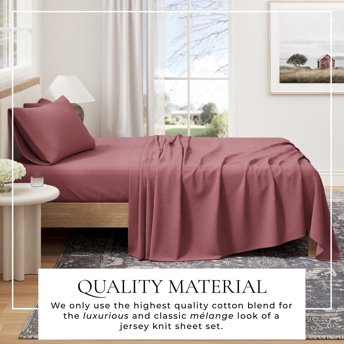 Carmen Heathered Jersey Knit Sheet Set