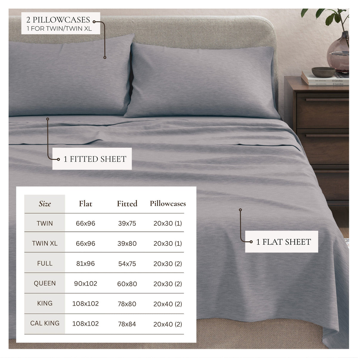 Carmen Heathered Jersey Knit Sheet Set