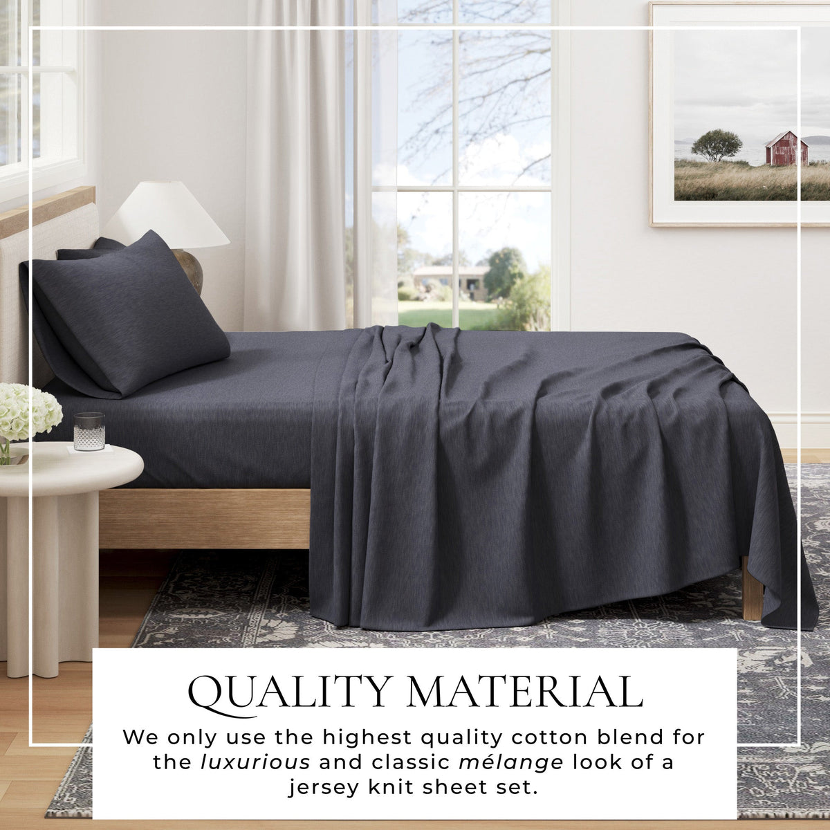 Carmen Heathered Jersey Knit Sheet Set