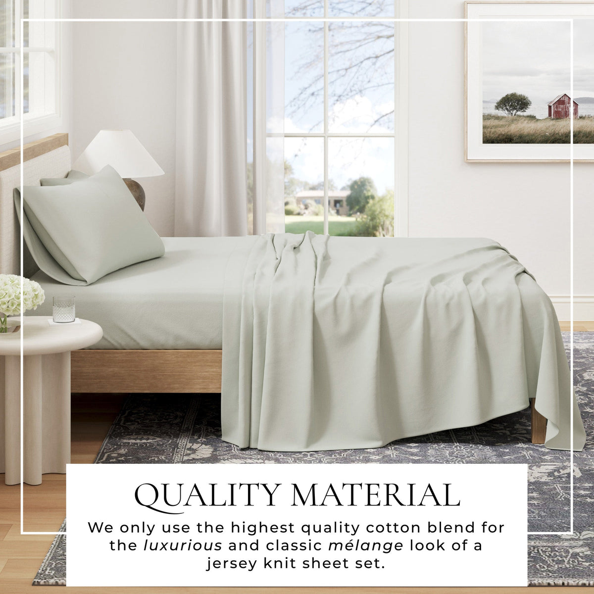 Carmen Heathered Jersey Knit Sheet Set