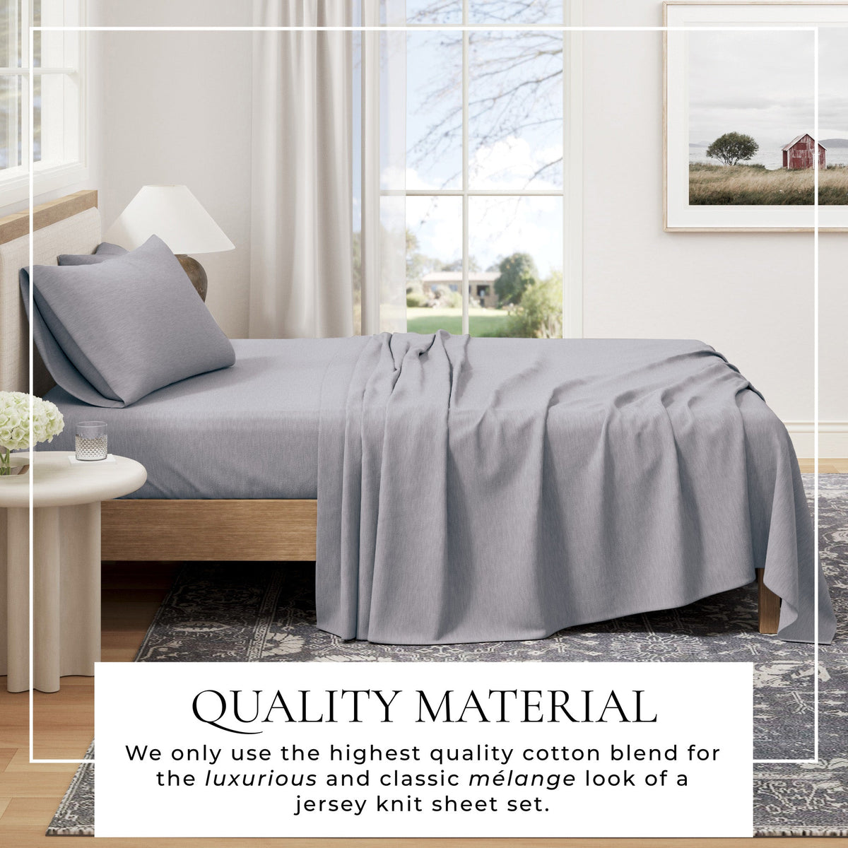 Carmen Heathered Jersey Knit Sheet Set