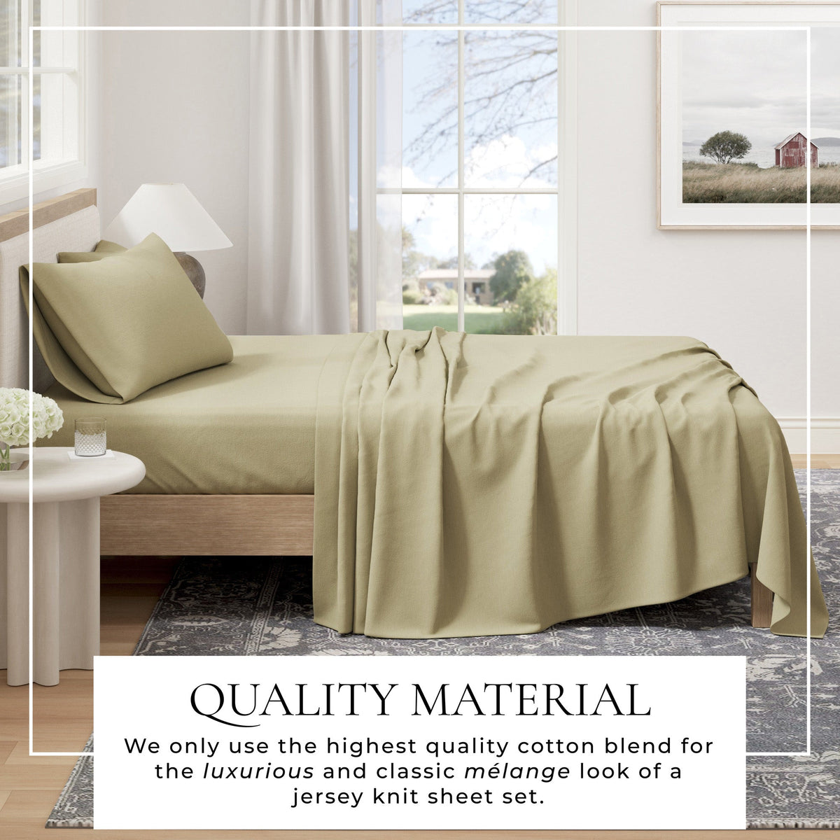 Carmen Heathered Jersey Knit Sheet Set