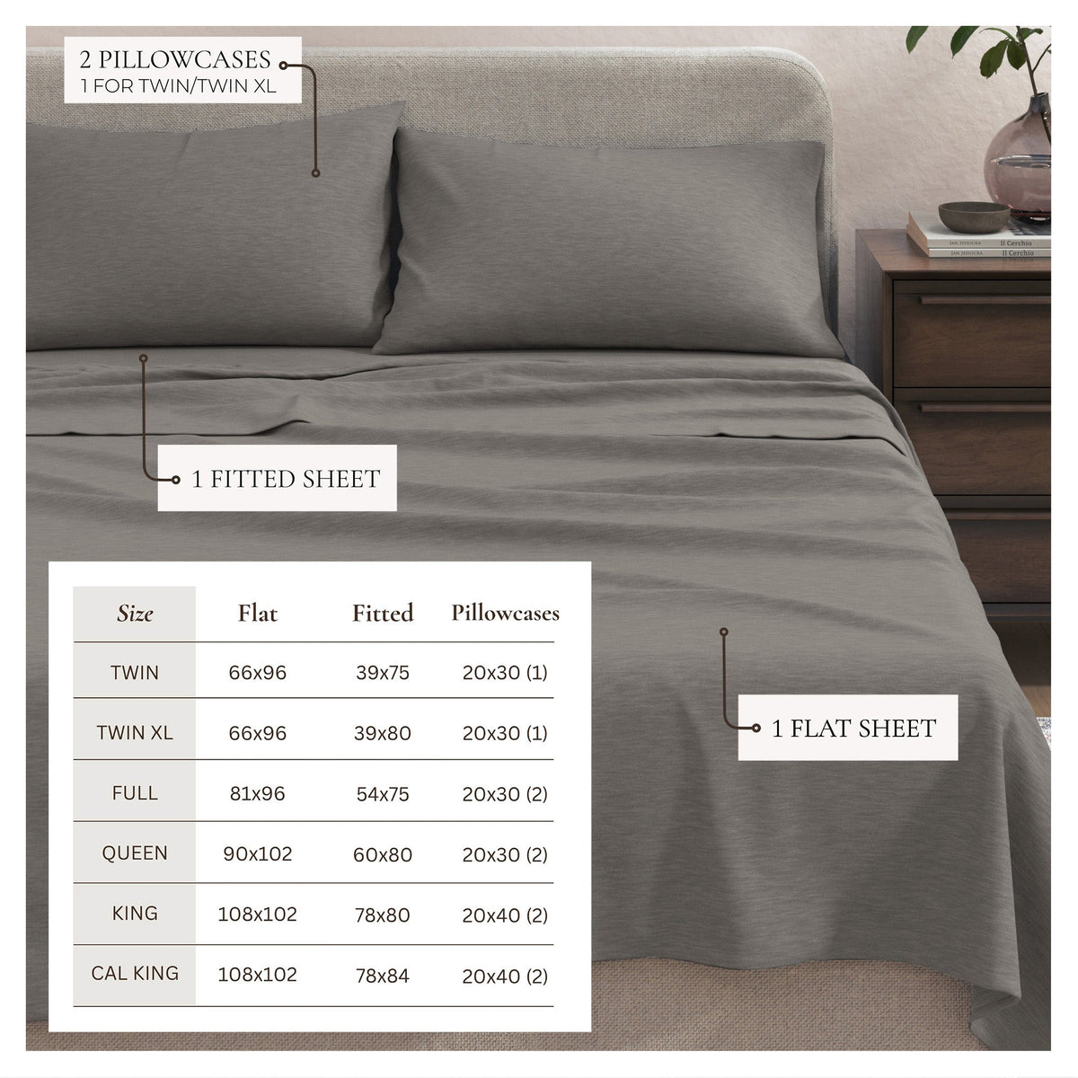 Carmen Heathered Jersey Knit Sheet Set