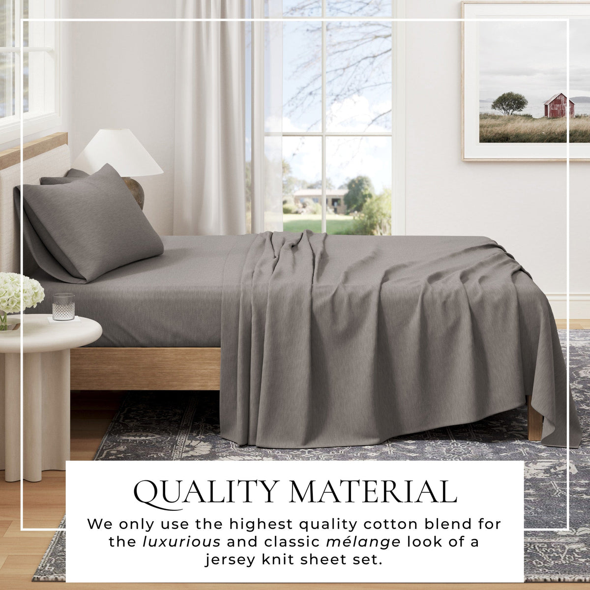 Carmen Heathered Jersey Knit Sheet Set